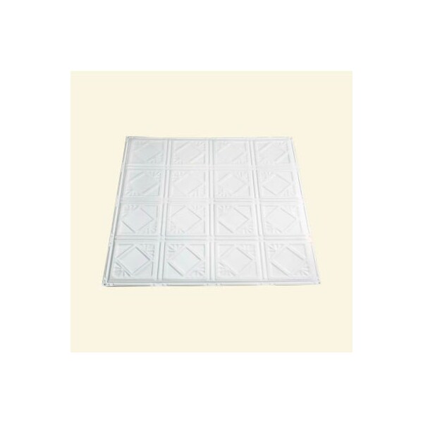 Acoustic Ceiling Products Great Lakes Tin Ludington 2' X 2' Lay-in Tin Ceiling Tile in Gloss White - Y57-00 Y57-00 - main